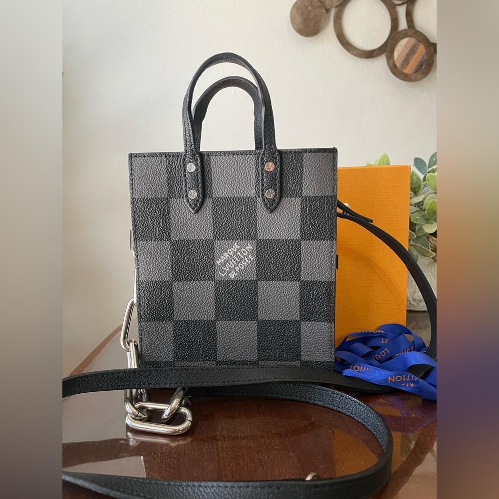 Authentic Louis Vuitton Checkerboard Petit Sac Plat XS Bag